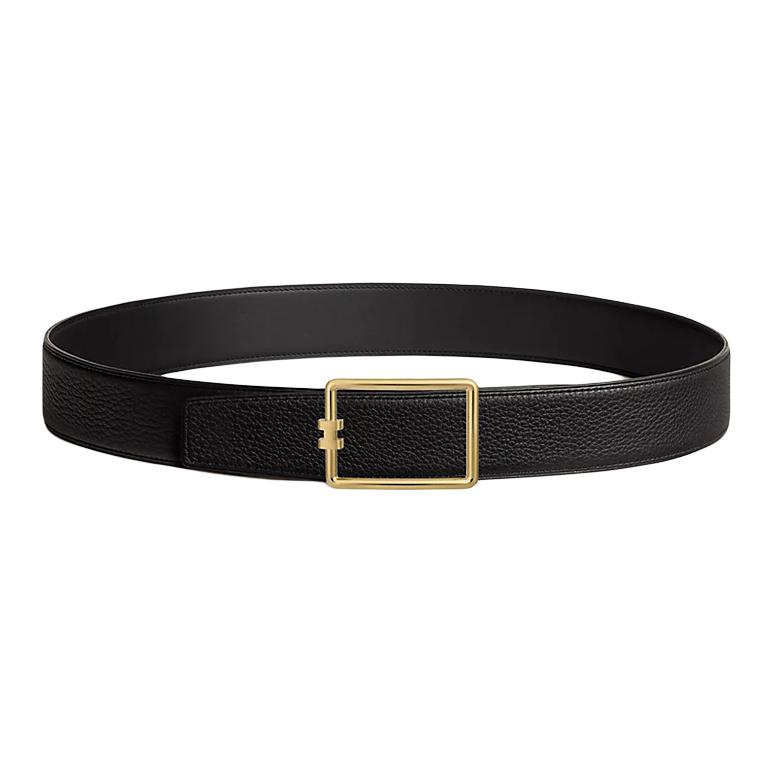 Мужской ремень Hermes Togo Belt (черный) — фото 3