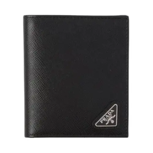 PRADA Saffiano Leather Wallet Men's Black