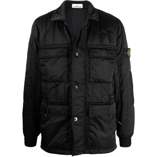 STONE ISLAND Jackets Men's Black Lapel Moderate Other