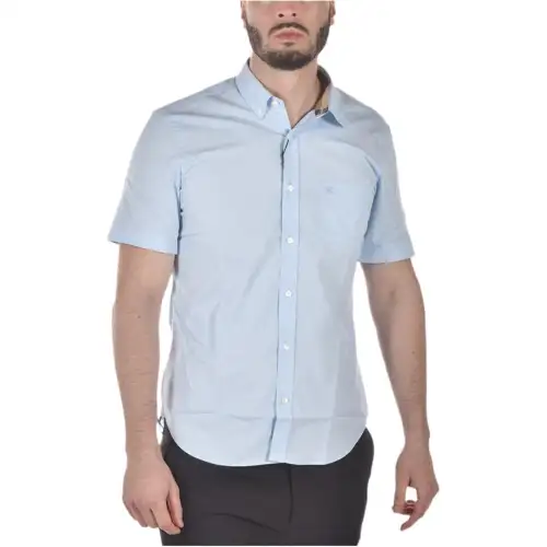 Burberry Shirts Men's Blue Lapel Moderate Other