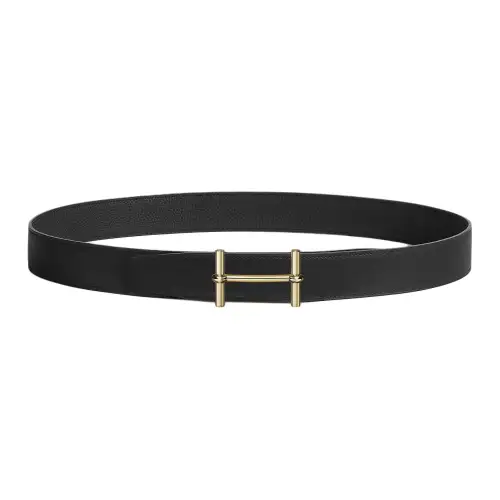 HERMES H D'Ancre Metal Chamonix 135 Calfskin Leather Belts Men's Width 3.2cm
