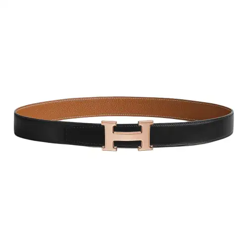HERMES Constance Calfskin Leather Belts Men's Width 3.2cm