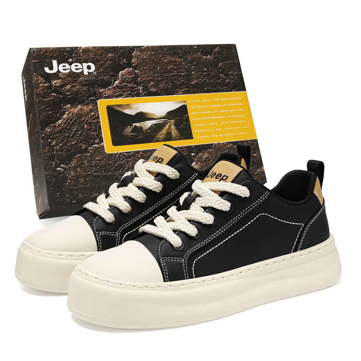 Мужские кеды Jeep (бело-зеленые)