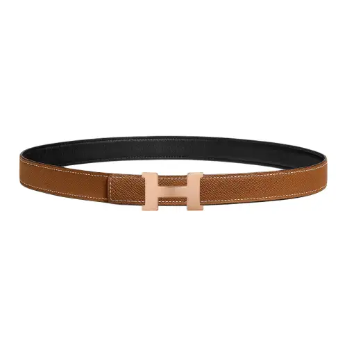 HERMES Mini Constance Calfskin Leather Belts Women's Width 2.4cm