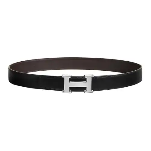 HERMES Togo Cow Leather Belts Women's Black Width 3.2cm