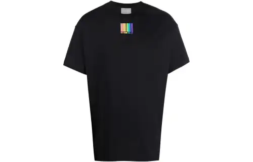 Vetements T Shirts Men's Black Crew Neck Moderate Straight Fit