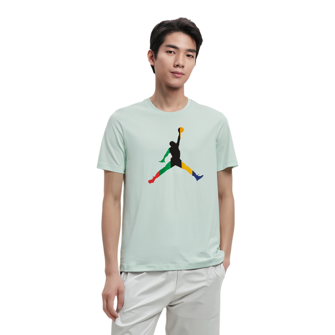 Мужская футболка Jordan Sport Dna Jumpman (голубая) — фото 5