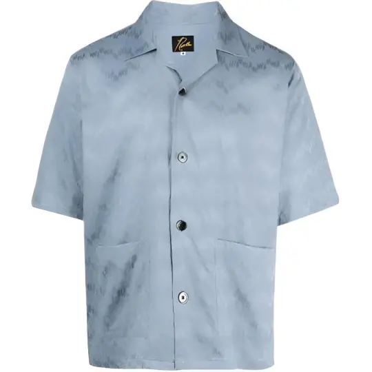 Needles Shirts Men's Blue Lapel Moderate Other
