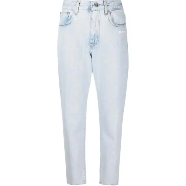 OFF-WHITE Diag-print cropped jeans