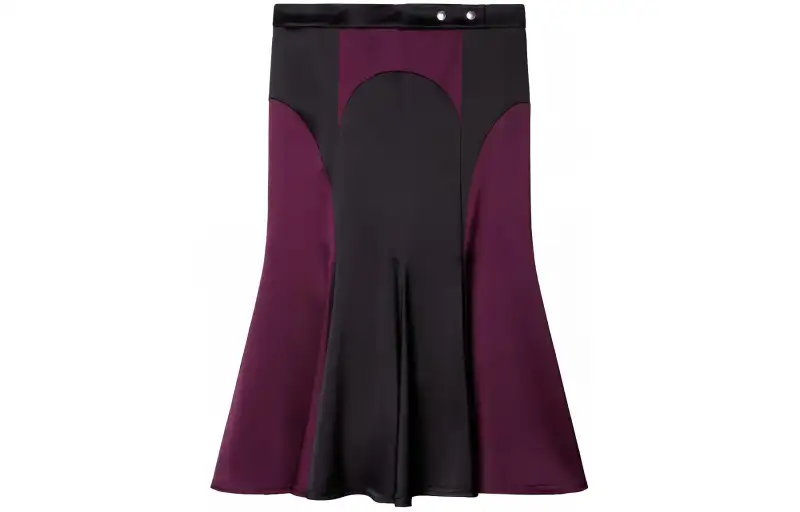 OFF WHITE Panelled Satin Midi Skirt