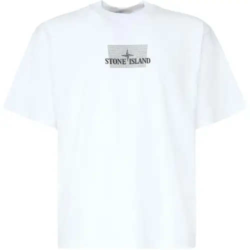 STONE ISLAND Logo Printed Crewneck T Shirt