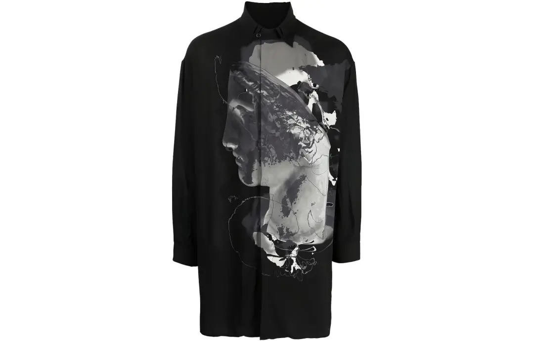 Yohji Yamamoto graphic-print long-sleeve shirt