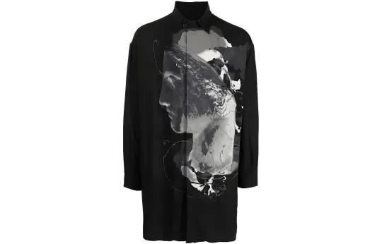 Yohji Yamamoto graphic-print long-sleeve shirt
