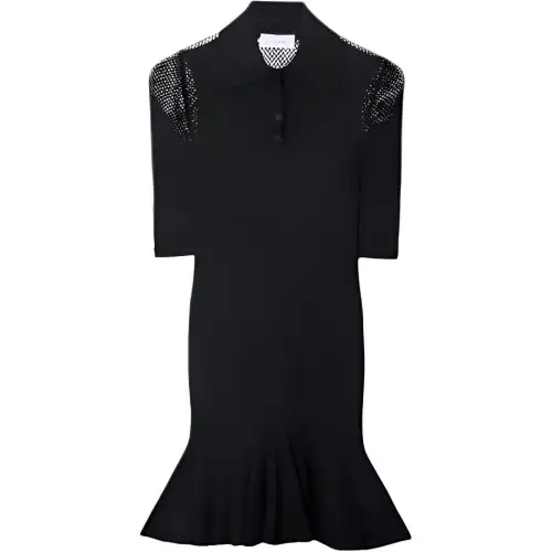 OFF-WHITE Net Arrow Short-Sleeved Midi Dress
