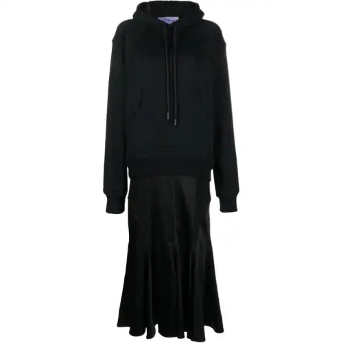 OFF-WHITE logo-printed hooded midi dress