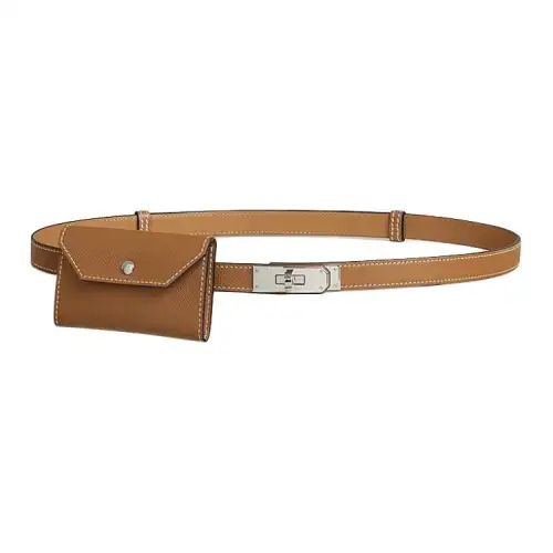 HERMES Kelly Pocket Calfskin Leather Belts Women's 1.8cm