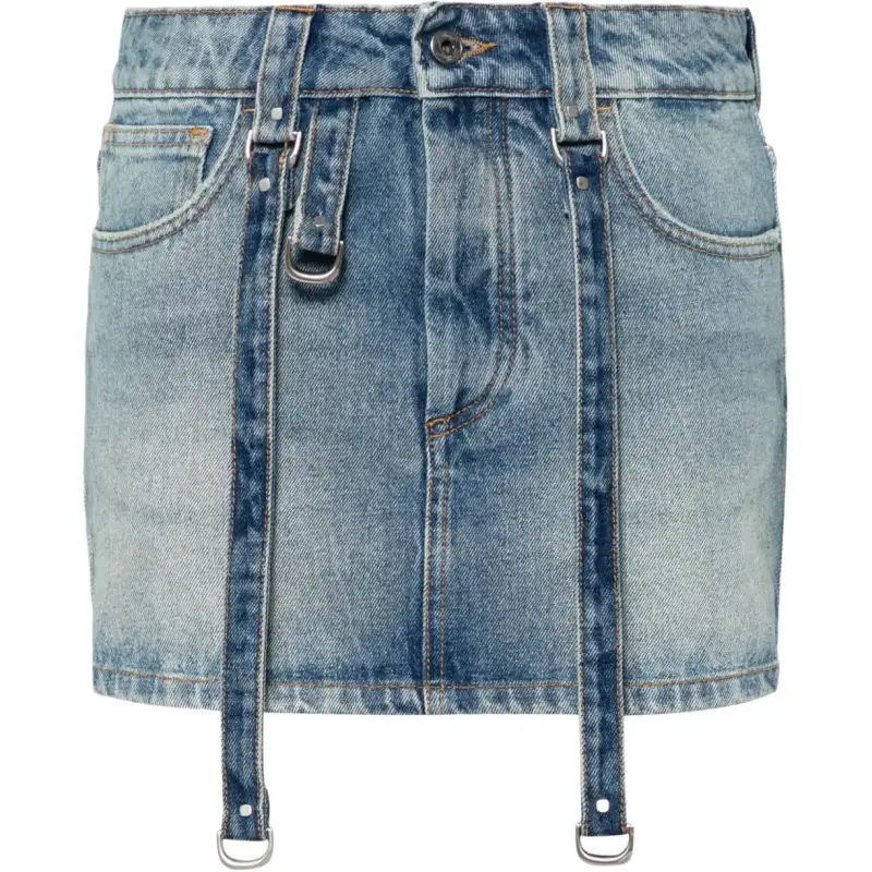 OFF-WHITE denim cargo mini skirt