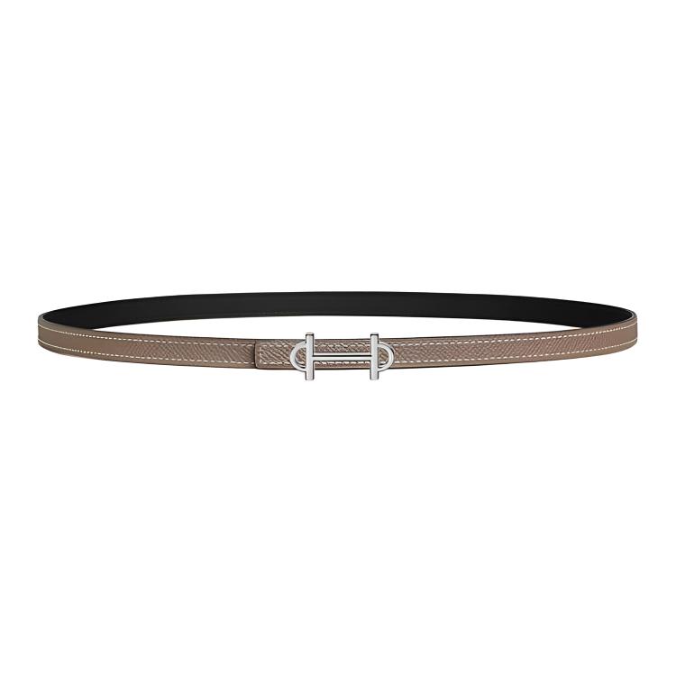 Женский ремень Hermes Gamma / 1.3cm (черный/серый) — фото 2
