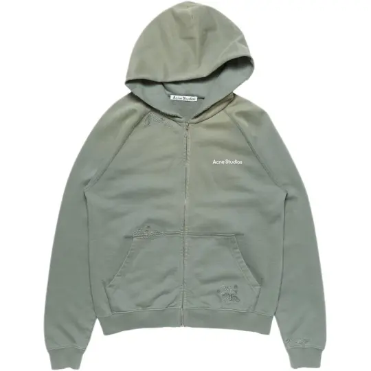 Капсульная коллекция середины лета Acne Studios SS26, свободная толстовка с капюшоном и длинными рукавами с потертым дизайном, одинаковый стиль для мужчин и женщин