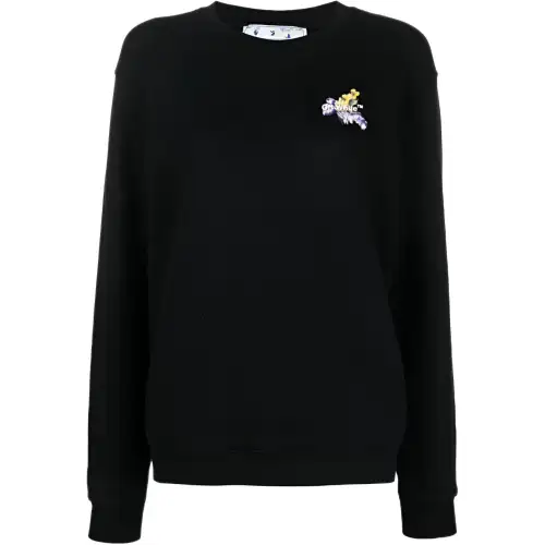 OFF WHITE Flower Arrow Reg Crewneck Black