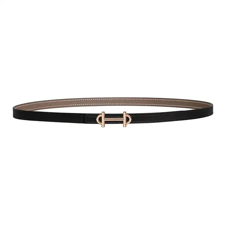 HERMES Cow Leather Belts Women's Width 1.3cm