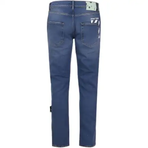 OFF WHITE Jeans Men's Sky Blue Moderate Slim Fit Pants