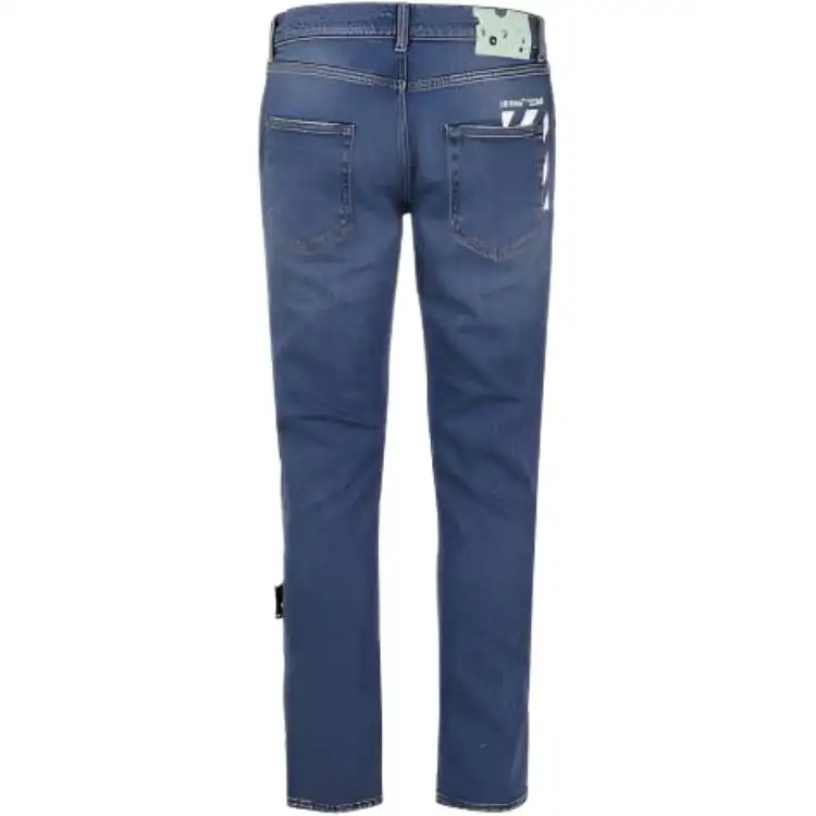 OFF WHITE Jeans Men's Sky Blue Moderate Slim Fit Pants