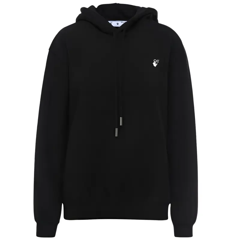 OFF WHITE Sweatshirts Women's Black Draped Collar Moderate Regular