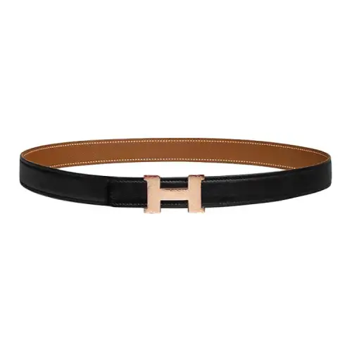 HERMES Mini Constance Metal Calfskin Leather Belts Women's 2.4cm