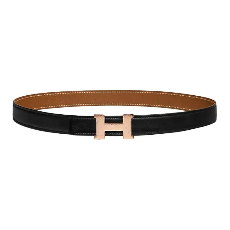 HERMES Mini Constance Metal Calfskin Leather Belts Women's 2.4cm