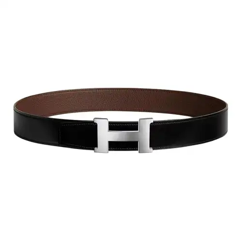 HERMES Constance Calfskin Leather Belts Men's Width 3.8cm