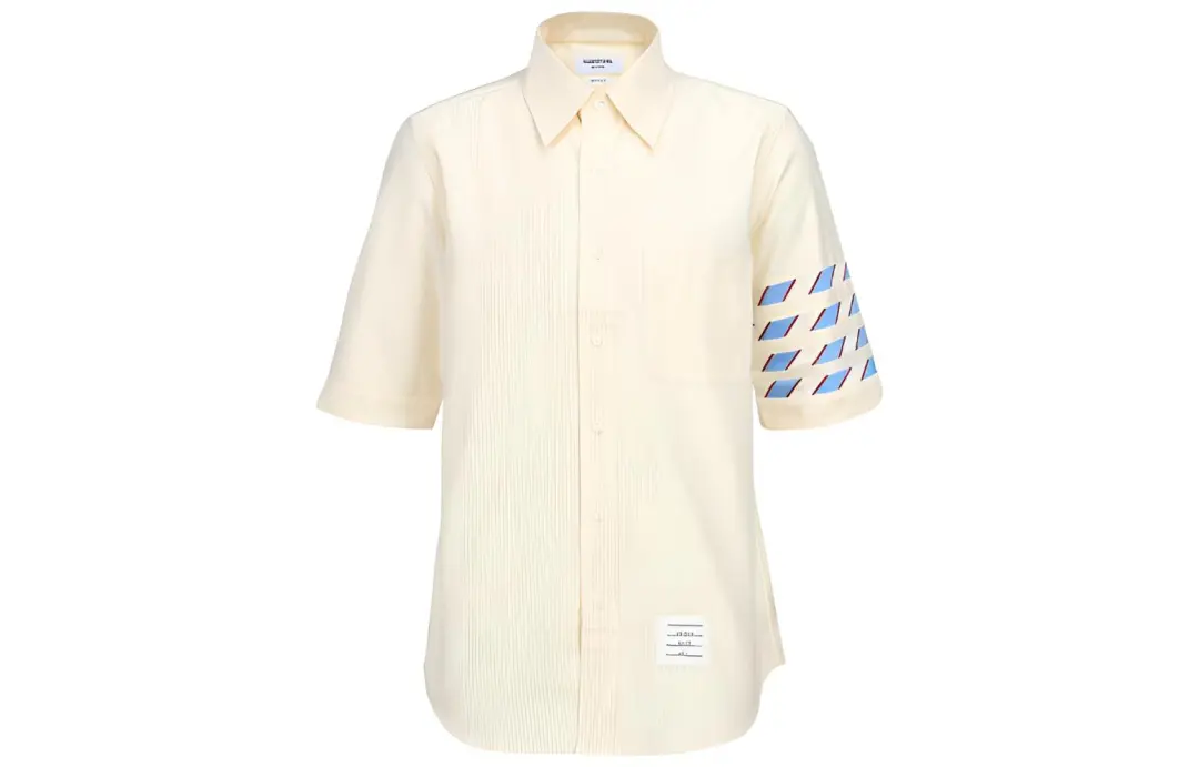 THOM BROWNE Shirts Men's Light Beige Lapel Moderate Shirt