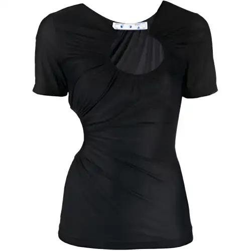 OFF WHITE SS21 T Shirts Women's Black Crew Neck Moderate Other