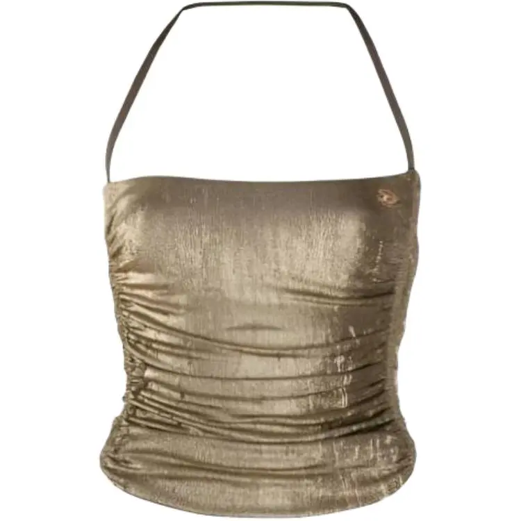 DIESEL Camisoles Women's Gold Boat-neck Moderate Straight Fit