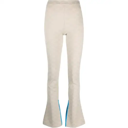 OFF-WHITE monogram ankle-slit trousers