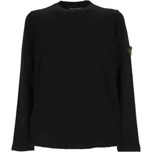 STONE ISLAND Logo Patch Crewneck Knitted Jumper