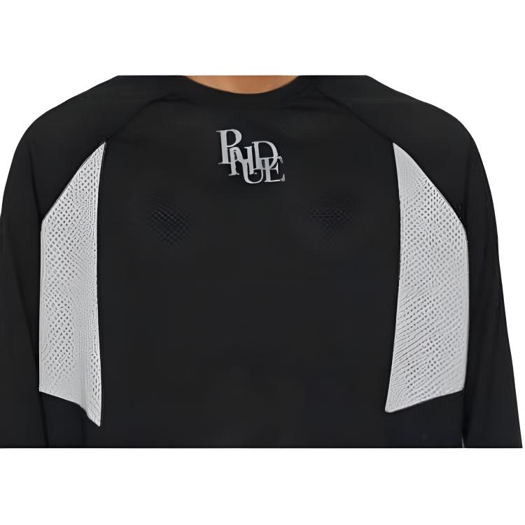 Мужской лонгслив RHUDE Mesh Moto LS T-shirt (черный) — фото 5