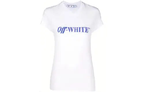 OFF WHITE Dinosaur Series T Shirts Women's White Crew Neck Moderate Straight Fit