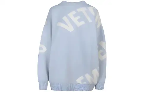 Vetements Giant Logo Knitted Jumper 'Baby Blue'