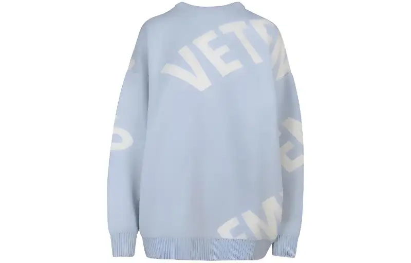 Vetements Giant Logo Knitted Jumper 'Baby Blue'
