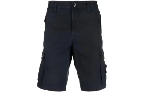 STONE ISLAND Stone Island SS23 solid color buttoned work casual shorts men's black