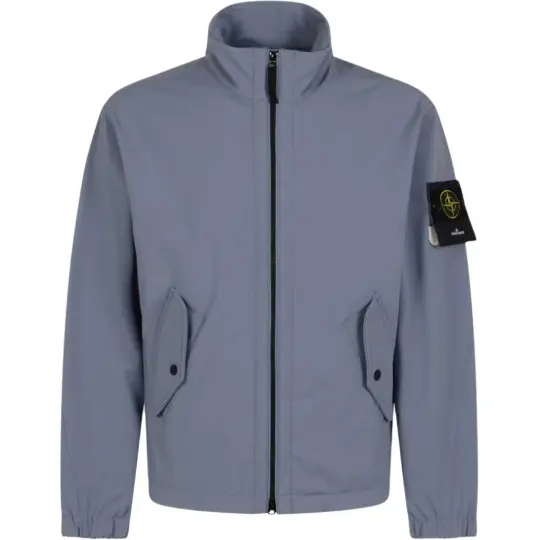 STONE ISLAND однотонная свободная куртка на молнии с длинными рукавами и воротником-стойкой в ​​мужском стиле