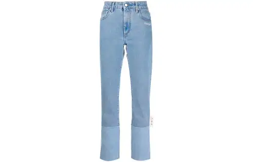 OFF WHITE SS21 Jeans Women's Blue Moderate Straight Fit Pants