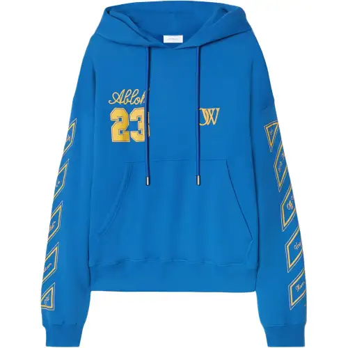 OFF-WHITE logo-print cotton hoodie