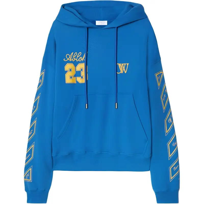 OFF-WHITE logo-print cotton hoodie