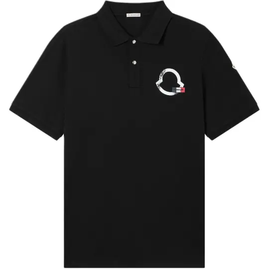 Moncler Мужская рубашка поло с коротким рукавом Moncler с принтом логотипа
