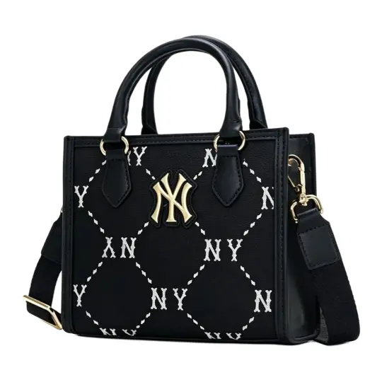 MLB New York Yankees 26SS Классическая сумка премиум-класса для дальнозоркости Универсальная сумка из полиэстера (полиэфирного волокна) на плечо Маленькая большая сумка Сумка через плечо Маленькая женская черная с белым