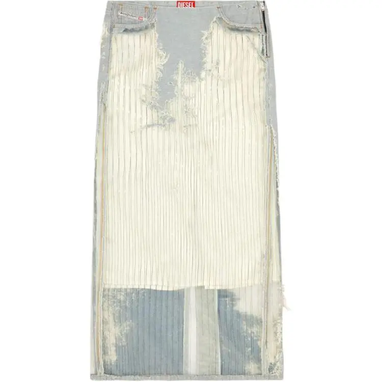 DIESEL SS24 Denim Long Skirt Women's White