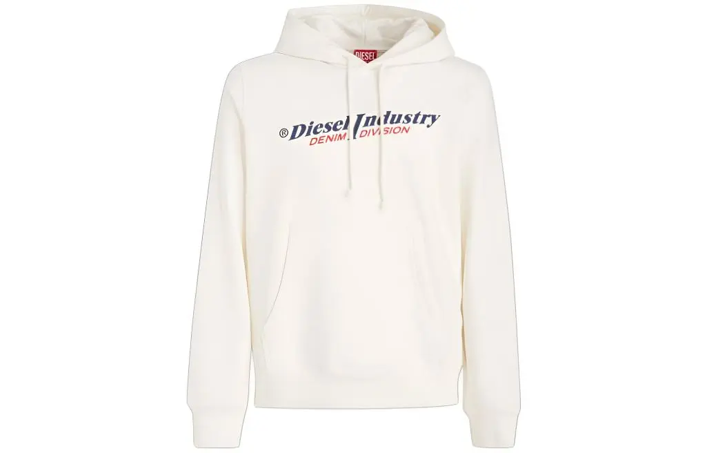 DIESEL Sweatshirts Men's Ecru Hooded (Non-detachable) Moderate Straight Fit