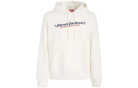 DIESEL Sweatshirts Men's Ecru Hooded (Non-detachable) Moderate Straight Fit